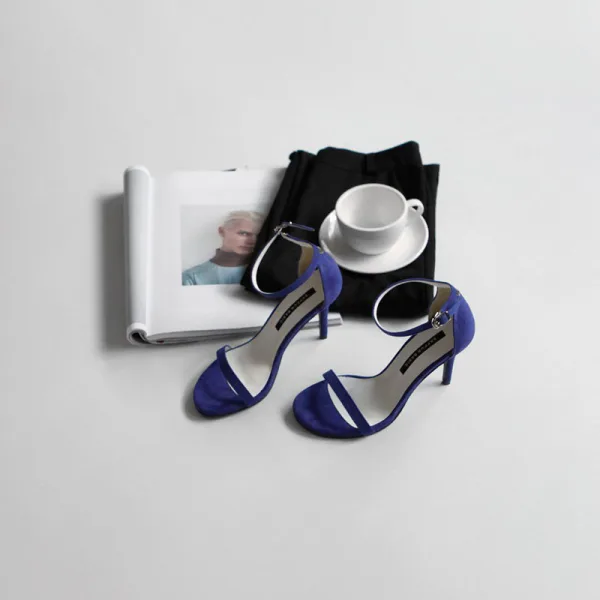 Enkla Sommar Grå Gatukläder Sandaler Dam 2020 Mocka Ankelband 8 cm Stilettklackar Peep Toe Sandaler