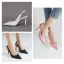Schlicht Champagner Freizeit Slingpumps Sandalen Damen 2020 8 cm Stilettos Spitzschuh Sandaletten