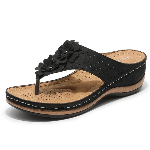 Eenvoudige Zwarte Zomer Strand Pantoffel & Slippers 2020 Peep Toe Platte Damesschoenen