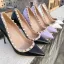 Schöne Schwarz Abend Pumps 2020 Niet Lackleder 10 cm Stilettos Spitzschuh Pumps
