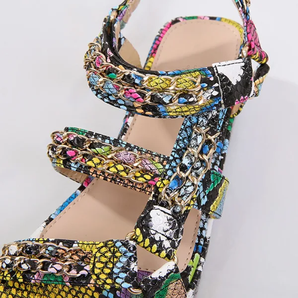 Bohemia Multi-Colors Street Wear Summer Womens Sandals 2020 5 cm Platform Open / Peep Toe Sandals