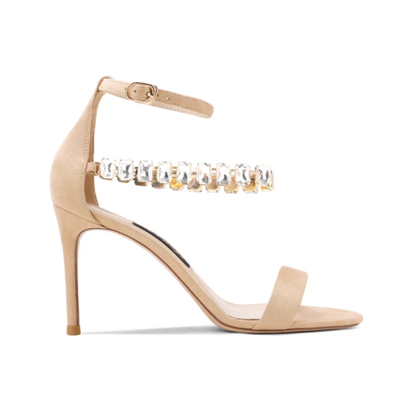 Sexy Rouge Cocktail Sandales Femme 2020 Faux Diamant Bride Cheville 10 cm Talons Aiguilles Peep Toes / Bout Ouvert Sandales