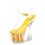 Transparent Été Blanche Jardin / Extérieur Cristal Sandales Femme 2020 17 cm Talons Épais Peep Toes / Bout Ouvert Sandales