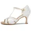 Chic / Beautiful Red Prom Rhinestone Latin Dance Shoes 2021 T-Strap 7 cm Stiletto Heels Open / Peep Toe Womens Sandals High Heels
