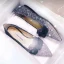 Sparkly Gradient-Color Prom Flat Womens Shoes 2020 Sequins Bow Pointed Toe Heels