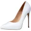 Schöne Weiß Ball 2020 Pumps Lackleder 12 cm Stilettos Spitzschuh Pumps