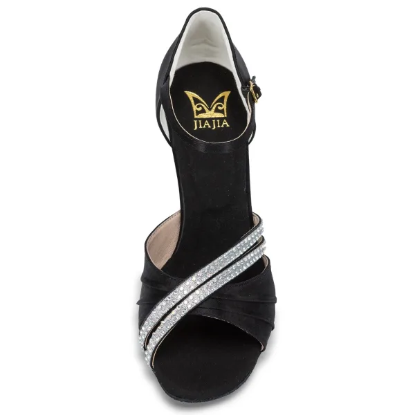 Modern / Fashion Bronze Prom Rhinestone Latin Dance Shoes 2021 7 cm Stiletto Heels Open / Peep Toe Womens Sandals High Heels