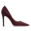 Schöne Burgunderrot Abend Leder Wildleder Pumps 2021 10 cm Stilettos Hochhackige Spitzschuh Pumps