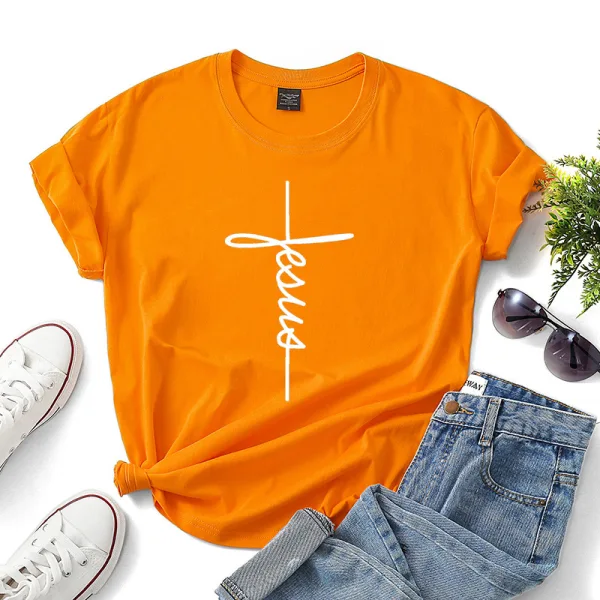 Casual Summer White Loose Cotton T-shirt 2021 Scoop Neck Short Sleeve Women's Tops