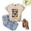 Fashion Street Wear Khaki Summer Loose Butterfly Printing Cotton T-Shirts 2021 Scoop Neck Short Sleeve Women's Tops T-shirt