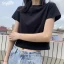 Fashion White Cotton Street Wear Cartoon Printing Loose T-Shirts 2021 Scoop Neck Short Sleeve Women's Tops T-shirt