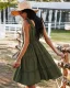 Sexy Orange Spring Summer Street Wear Ruffle Women Dresses 2021 V-Neck Sleeveless Buttons Bow Loose