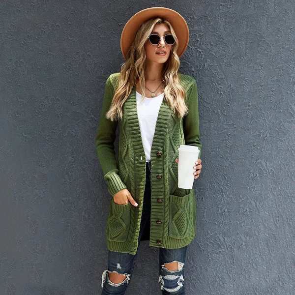 Tomber Hiver Vêtement de rue Gris Tricot Ample Manteaux & Vestes 2021 Manches Longues Femme Hauts
