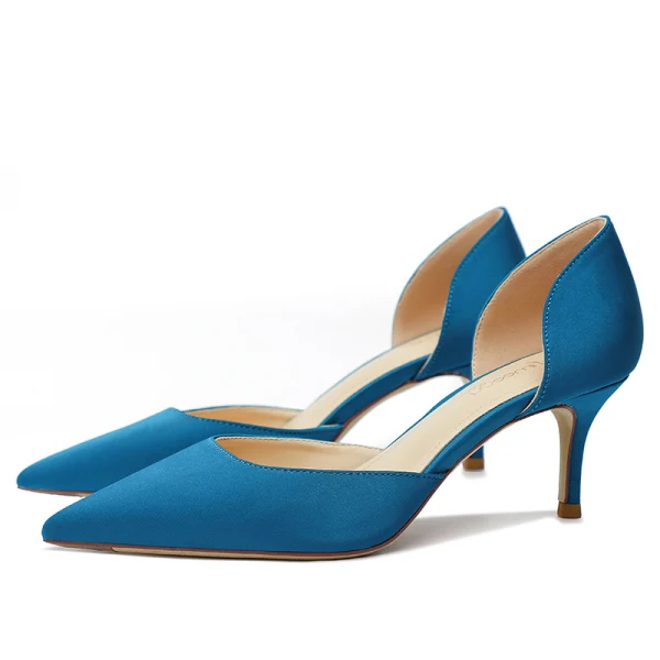 Modest / Simple Multi-Colors Office OL Silk Satin Womens Shoes 2021 6 cm Stiletto Heels Pointed Toe High Heels