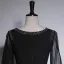 Vintage / Retro Black Rhinestone Prom Dresses 2023 A-Line / Princess Scoop Neck Long Sleeve Floor-Length / Long Prom Formal Dresses
