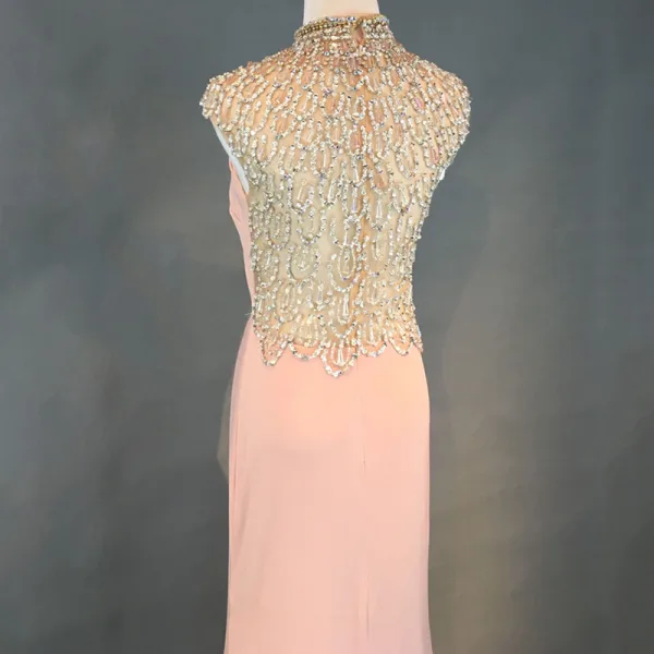 Luxury / Gorgeous Black Evening Dresses 2018 Trumpet / Mermaid Pierced Beading Crystal Rhinestone Sequins High Neck Sleeveless Floor-Length / Long Formal Dresses