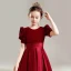 Elegant Black Suede Satin Birthday Flower Girl Dresses 2022 Ball Gown Scoop Neck Short Sleeve Sash Floor-Length / Long Flower Girl Dresses