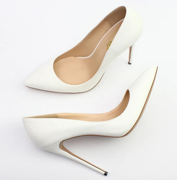 Schöne Weiß Cocktail Abend Pumps 2021 12 cm Stilettos Spitzschuh Pumps Hochhackige