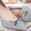 Scintillantes Argenté Chaussure De Mariée 2019 Paillettes Noeud 7 cm Talons Aiguilles À Bout Pointu Mariage Escarpins
