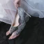 Sparkly Sølv Brudesko 2019 Paljetter 7 cm Stiletthæler Spisse Bryllup Høyhælte