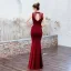 Chic / Beautiful Dark Green Evening Dresses  2019 Trumpet / Mermaid High Neck Beading Sleeveless Backless Floor-Length / Long Formal Dresses