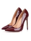 Edles Burgunderrot Abend Pumps 2019 Lackleder 12 cm Stilettos Spitzschuh Pumps