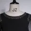 Vintage / Retro Black Rhinestone Prom Dresses 2023 A-Line / Princess Scoop Neck Long Sleeve Floor-Length / Long Prom Formal Dresses