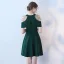 Simple Bleu Roi de retour Robe De Graduation 2018 Princesse Perlage épaules Manches Courtes Courte Robe De Ceremonie