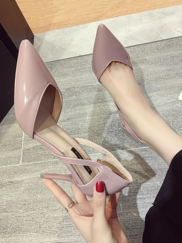Abordable Noire Désinvolte Chaussures Femmes 2020 9 cm Talons Aiguilles À Bout Pointu Talons
