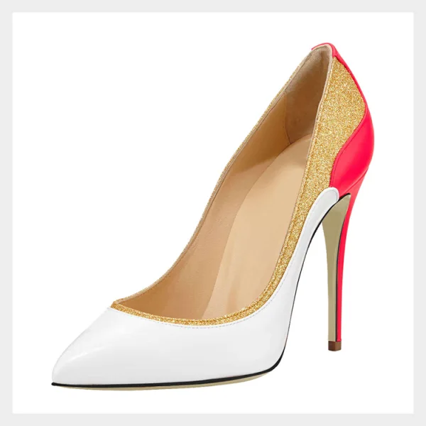 Fashion Two Tone Black Evening Party Pumps 2020 Sequins 10 cm Stiletto Heels Pointed Toe Pumps