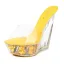 Transparent Yellow Rave Club Womens Sandals 2020 15 cm Wedges Open / Peep Toe Sandals
