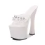 Sexy Blanche Club de carnaval Été Cristal Sandales Femme 2020 Faux Diamant 17 cm Talons Épais Peep Toes / Bout Ouvert Sandales