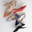 Schlicht Königliches Blau Büro OL Slingpumps Sandalen Damen 2020 Wildleder 10 cm Stilettos Spitzschuh Sandaletten
