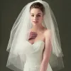 Classic 2017 1 m White Appliques Tulle Lace Wedding Veils
