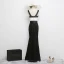 Chic / Beautiful Black Evening Dresses  2017 Backless Trumpet / Mermaid Lace X-Strap Pierced Spaghetti Straps Evening Party