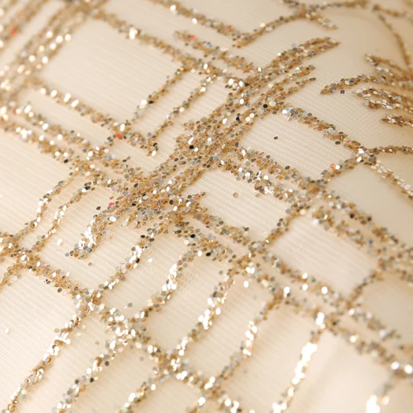 Chic / Beautiful Gold Evening Dresses 2018 A-Line / Princess Floor-Length / Long U-Neck Tulle Appliques Backless Beading Glitter Evening Party Formal Dresses