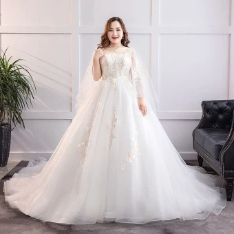 Moderne Mode Blanche Grande Taille Robe Boule Robe De Mariée 2019 Dentelle Tulle Appliques Dos Nu Perlage Paillettes Bustier Chapel Train Mariage
