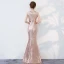 Sparkly Bling Bling Gold Floor-Length / Long Evening Dresses  2018 Trumpet / Mermaid High Neck Beading Rhinestone Sequins Evening Party Formal Dresses