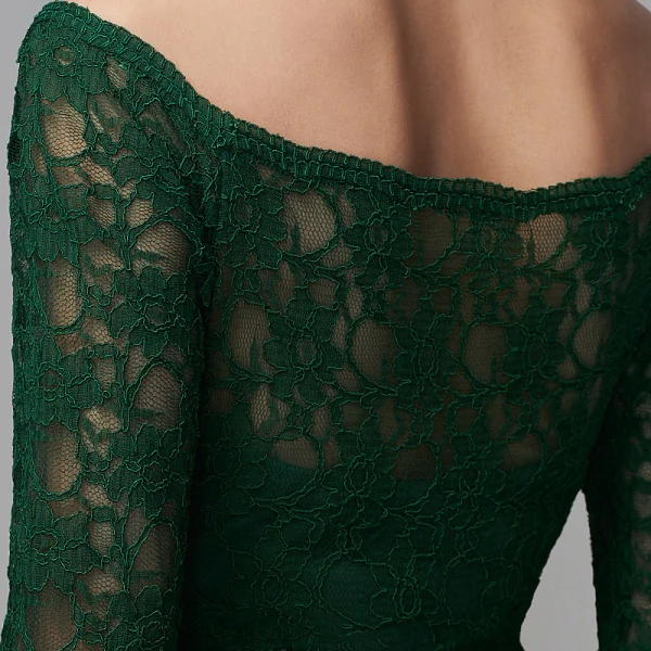 Modest / Simple Green Mother Of The Bride Dresses 2020 A-Line / Princess Floor-Length / Long Long Sleeve Zipper Up at Side Off-The-Shoulder Backless Embroidered Wedding Evening Party Wedding Party Dresses