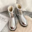 Amazing / Unique Silver Snow Boots 2020 Woolen Patent Leather Casual Outdoor / Garden Winter Flat Round Toe Womens Boots