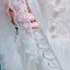 Chic / Beautiful Blushing Pink Wedding Flowers 2020 Handmade  Feather Flower Pearl Bridal Wedding Prom Accessories