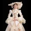 Vintage / Retro Medieval Ivory Ball Gown Prom Dresses 2021 High Neck Long Sleeve Floor-Length / Long 3D Lace Embroidered Flower Printing Cosplay Prom Formal Dresses