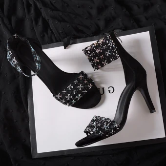Modern Fashion Black Casual Evening Party Leather Beading Rhinestone Womens Shoes 2018