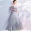 Sparkly Grey Evening Dresses  2018 Tulle Glitter Sequins Evening Party Formal Dresses
