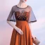 Klassieke Elegante Oranje Avondjurken 2017 A lijn U-hals Ruglooze Kralen Chiffon Avond Gelegenheid Jurken