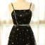 Chic / Beautiful Black Plus Size Prom Dresses 2018 A-Line / Princess Zipper Up Tulle U-Neck Star Backless Beading Sequins Embroidered Evening Party Evening Dresses