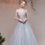 Sparkly Grey Evening Dresses  2017 Lace Backless Glitter Sequins Strappy A-Line / Princess Formal Dresses