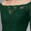 Modest / Simple Green Mother Of The Bride Dresses 2020 A-Line / Princess Floor-Length / Long Long Sleeve Zipper Up at Side Off-The-Shoulder Backless Embroidered Wedding Evening Party Wedding Party Dresses