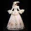 Vintage / Retro Medieval Ivory Ball Gown Prom Dresses 2021 High Neck Long Sleeve Floor-Length / Long 3D Lace Embroidered Flower Printing Cosplay Prom Formal Dresses