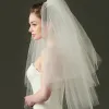 Classic 2017 1 m White Appliques Tulle Lace Wedding Veils